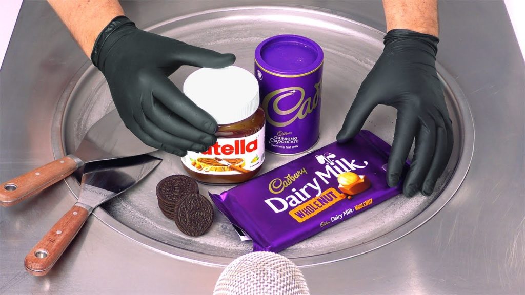 ASMR Chocolate Party - Ice Cream Challenge: Chocolate Ice Cream Rolls with Cadbury, Nutella & Oreo