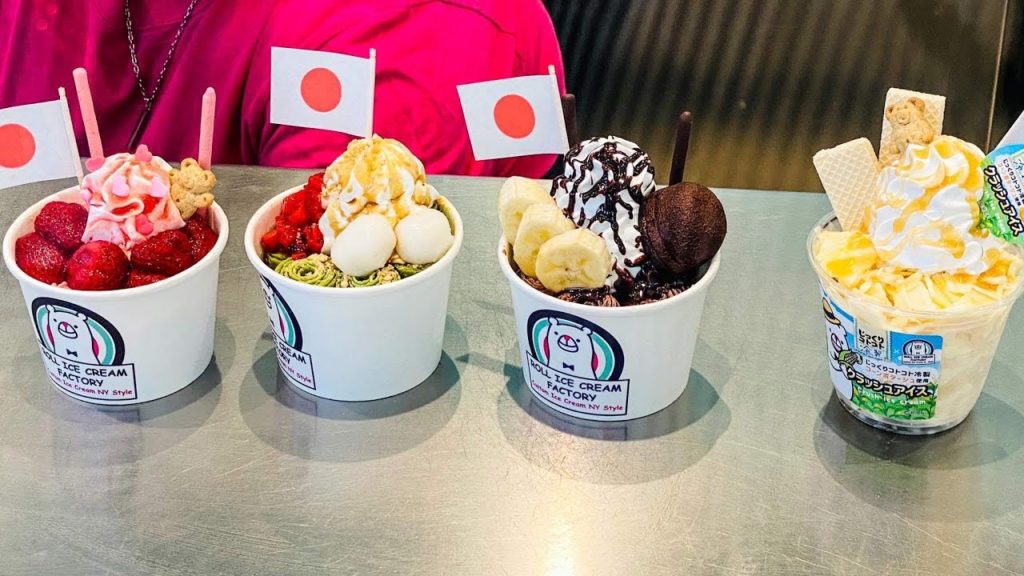 japanese food - Delicious Ice Cream Rolls  ロールアイス