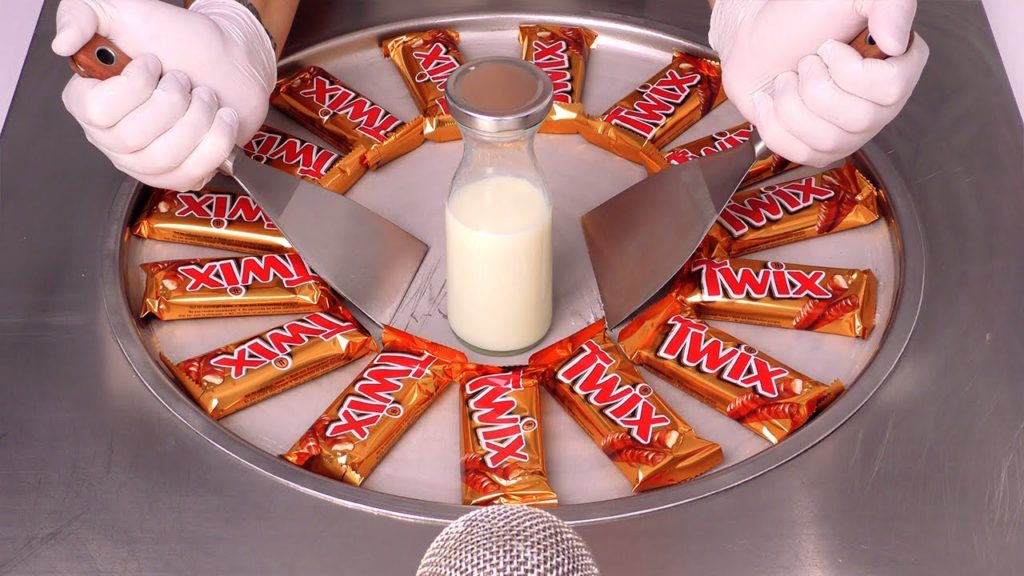 Massive TWIX Ice Cream Rolls - how to turn x30 Twix Chocolate Bars into -30° frozen Ice Cream | ASMR