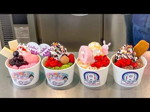 japanese food - ice cream rolls  ロールアイス