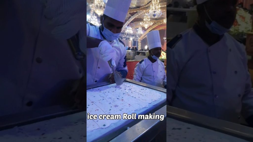 ice cream Roll in wedding party | ice cream Roll making #shorts #trending #youtubeshorts